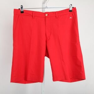 J.Lindeberg Men's Red Golf Shorts Regular Fit Size 34